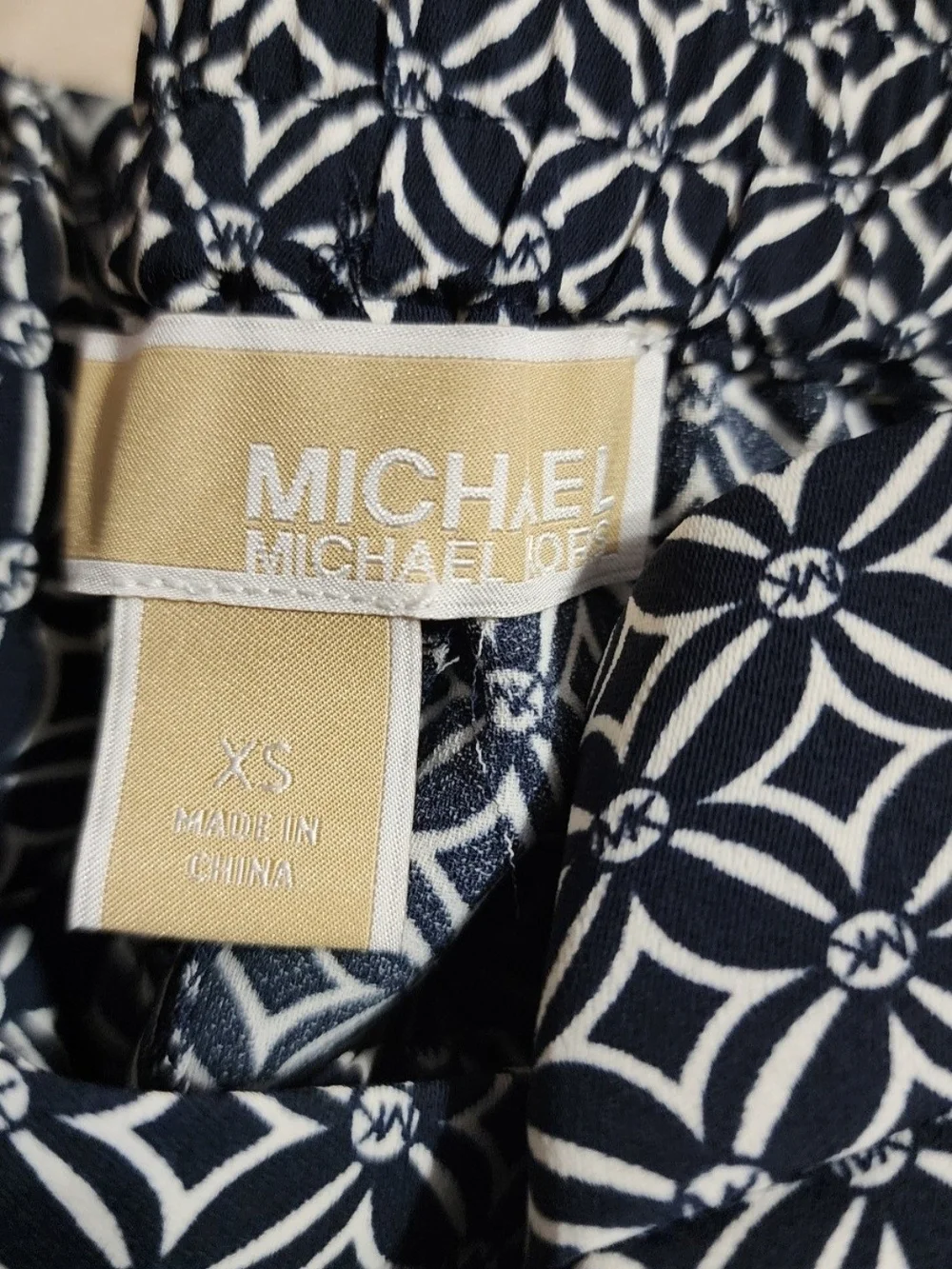 Micheal Kors Wide Leg Geometric Print Pants in Black & White